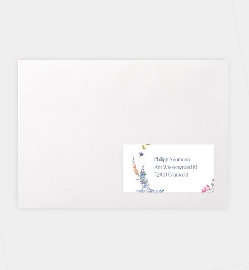 Empfängeraufkleber Hochzeit Sommerkranz
