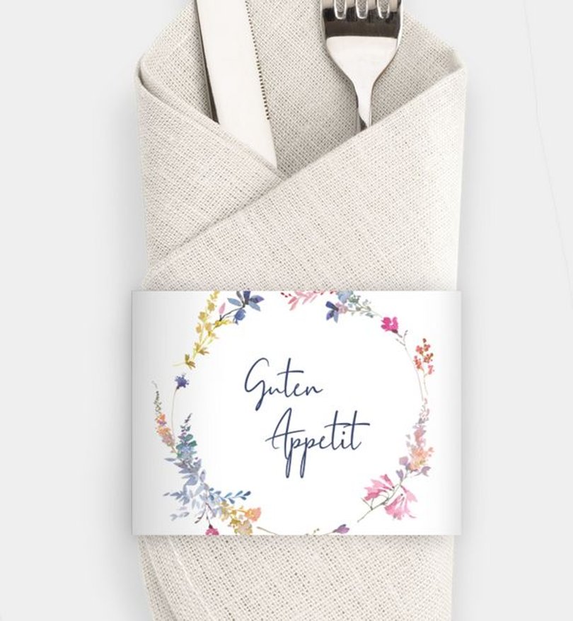 Besteck Servietten-Zubehör Hochzeit Sommerkranz
