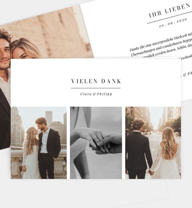 Dankeskarte Hochzeit Timeless