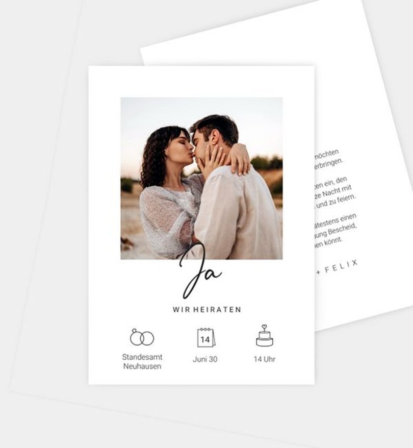 Einladung Standesamt Hochzeit Herzensglück