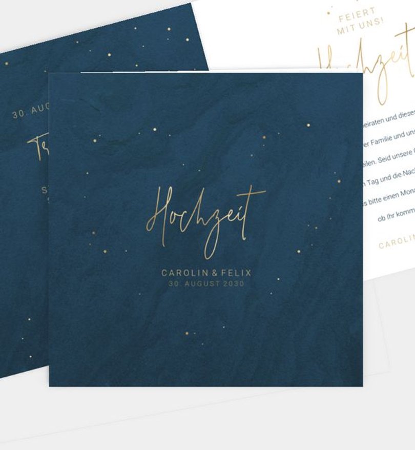 Einladung Standesamt Hochzeit Sparkling night