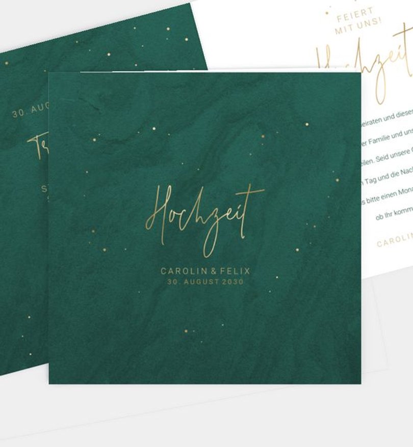 Einladung Standesamt Hochzeit Sparkling night