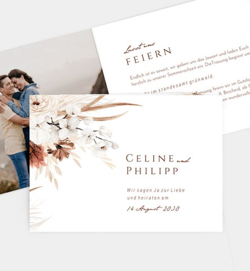 Einladung Standesamt Hochzeit Boho Beauty