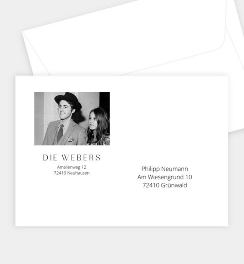 Briefumschlag Goldene-Hochzeit Simple Love
