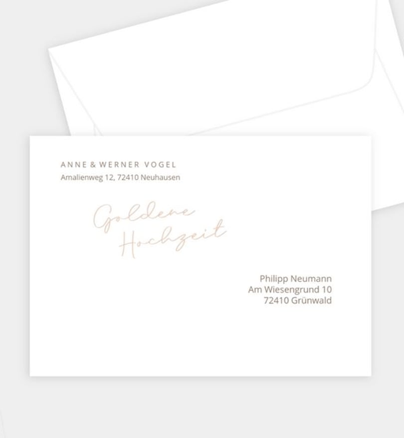 Briefumschlag Goldene-Hochzeit Elegant Anniversary