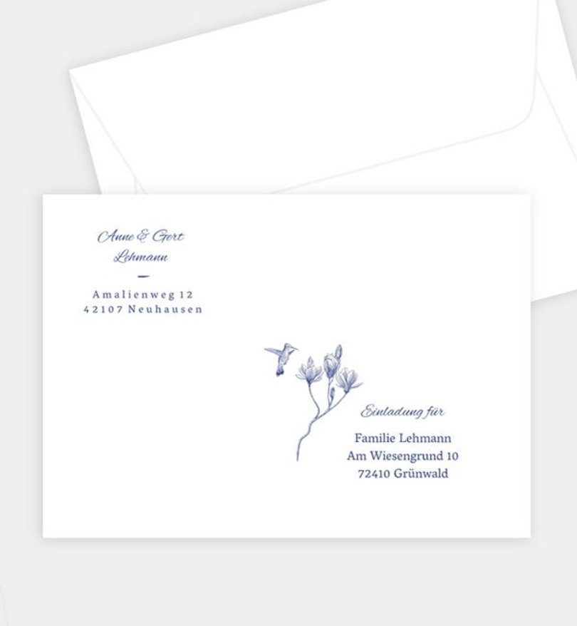 Briefumschlag Goldene-Hochzeit Classic Blue