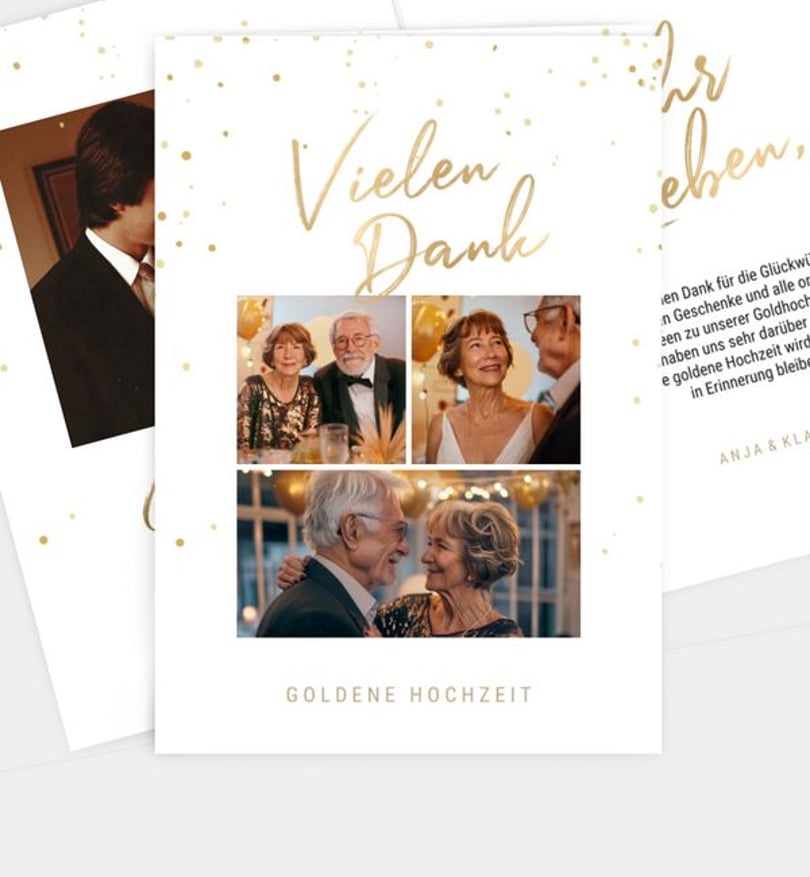 Dankeskarte Goldene-Hochzeit Golden Years
