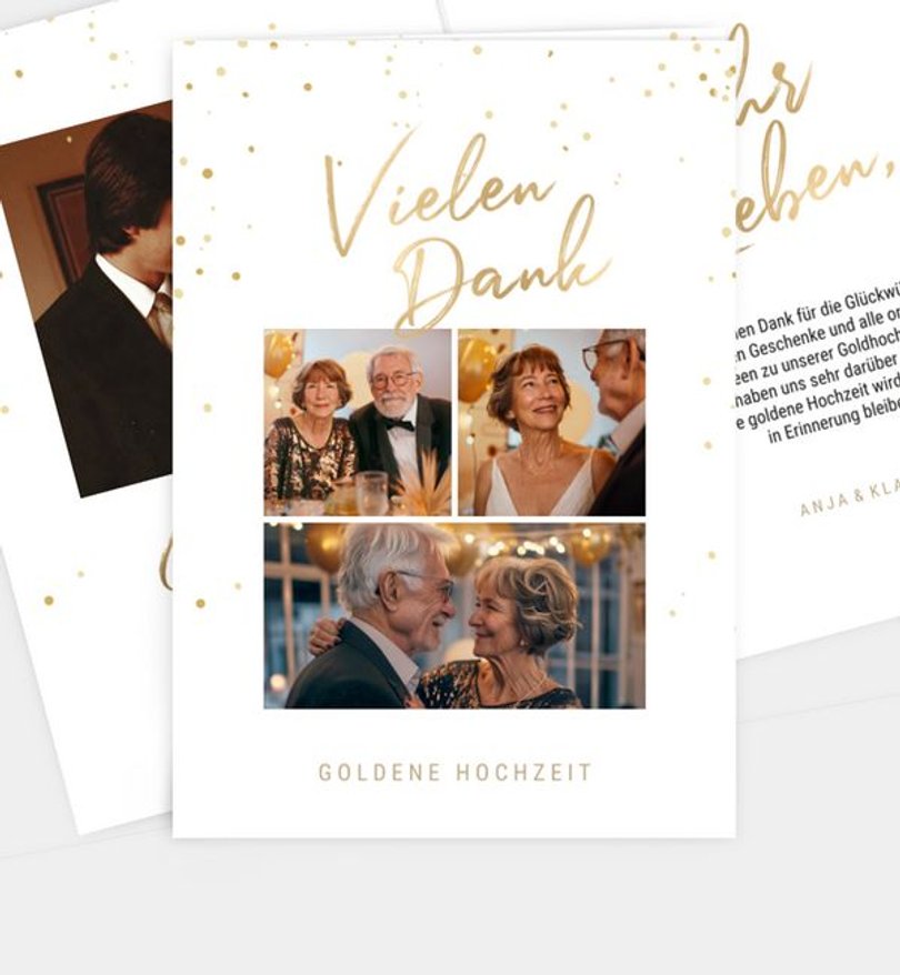 Dankeskarte Goldene-Hochzeit Golden Years