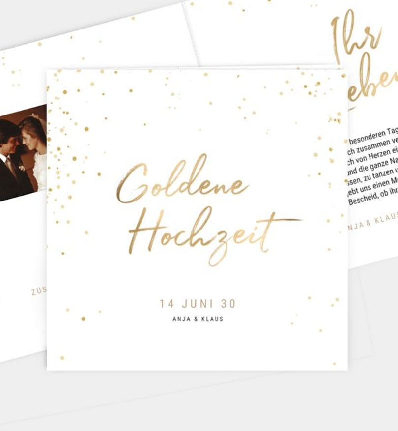 Einladungskarte Goldene-Hochzeit Golden Years