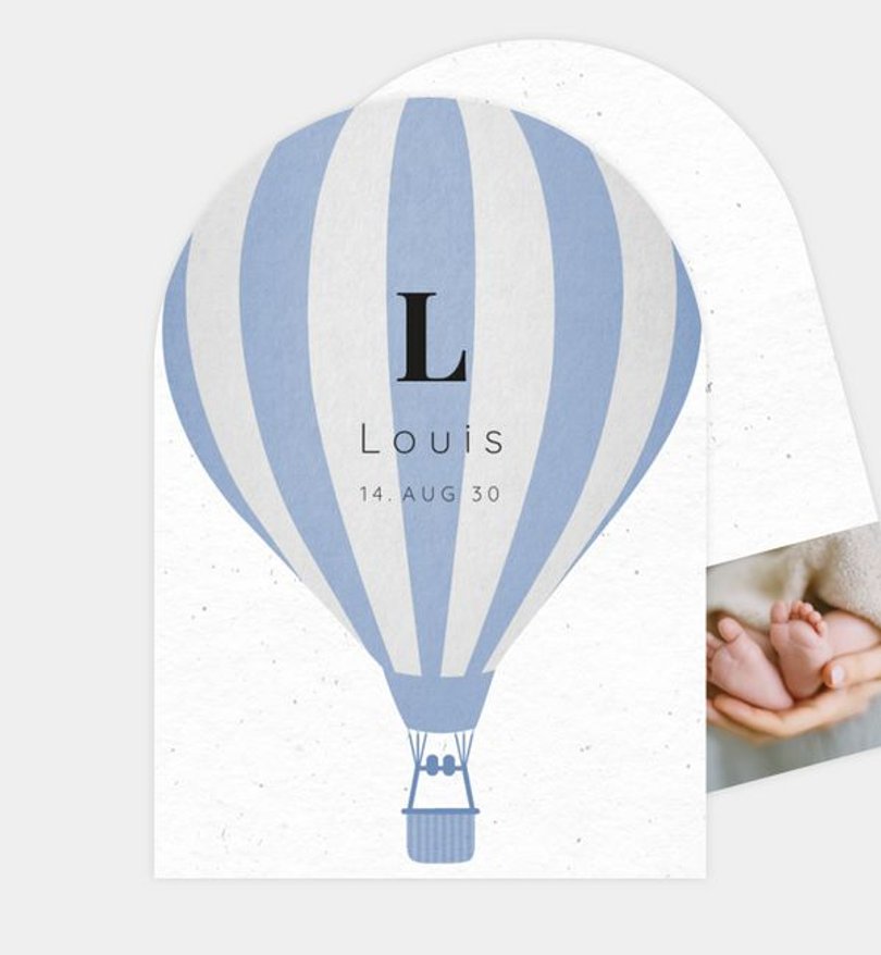 Geburtsanzeige Geburt Balloon