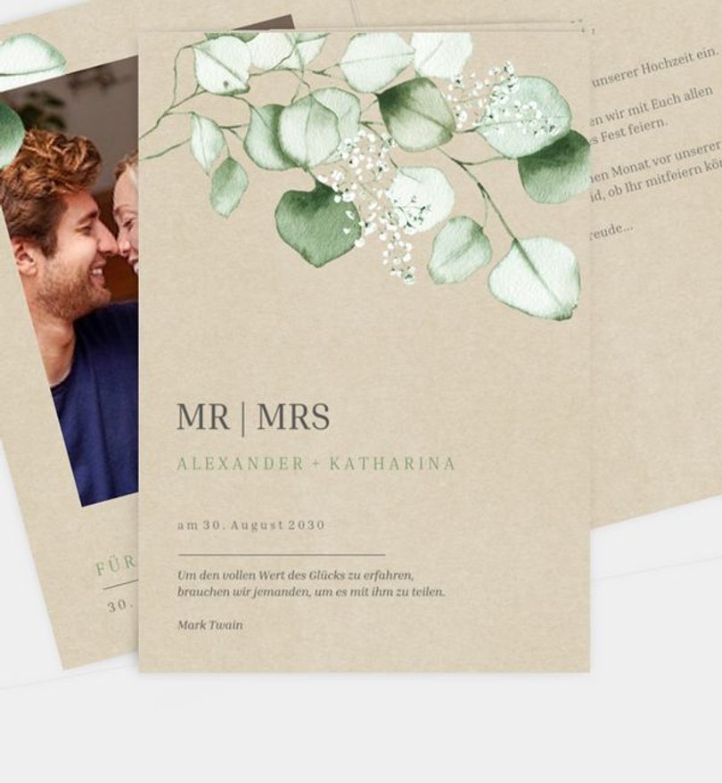 Einladung Standesamt Hochzeit Sweet Eucalyptus