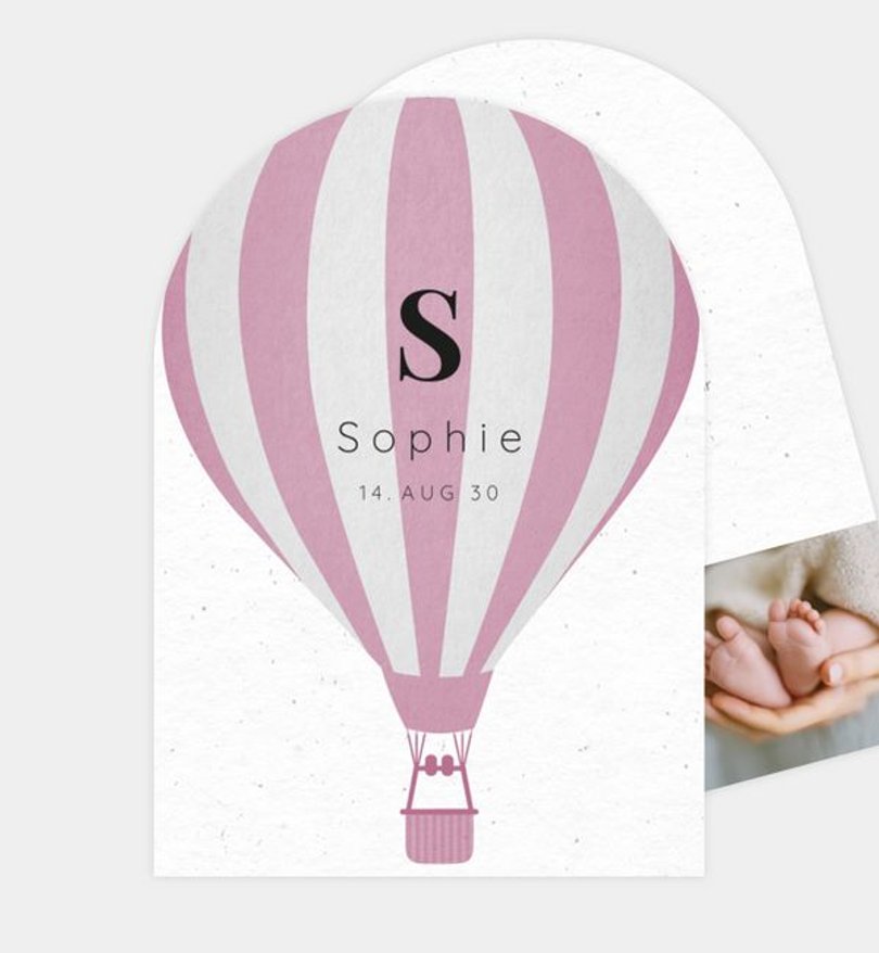 Geburtsanzeige Geburt Balloon
