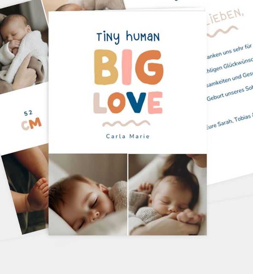 Dankeskarte Geburt Tiny Love