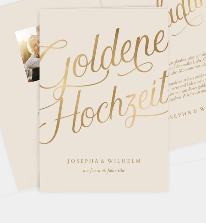 Einladungskarte Goldene-Hochzeit Goldene Hochzeit