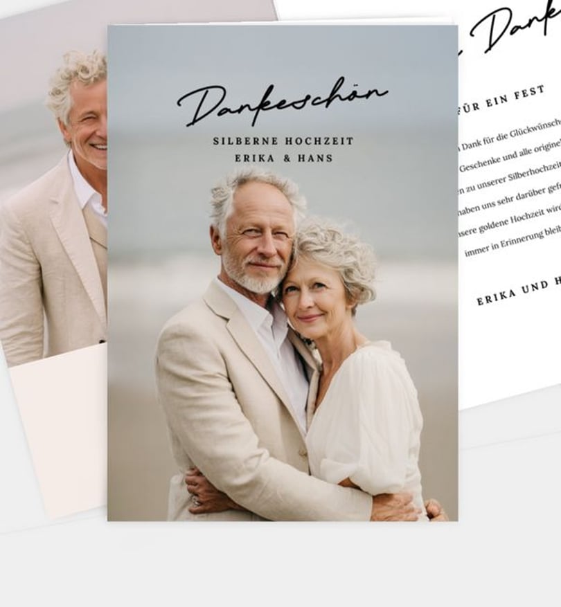 Dankeskarte Silberhochzeit Ewige Treue