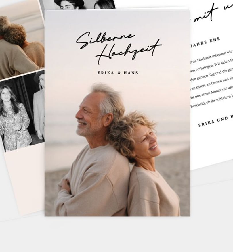 Einladungskarte Silberhochzeit Ewige Treue