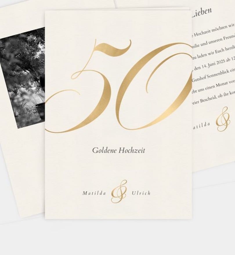 Einladungskarte Goldene-Hochzeit Jubeljahre