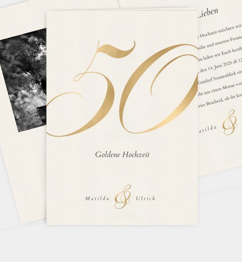 Einladungskarte Goldene-Hochzeit Jubeljahre