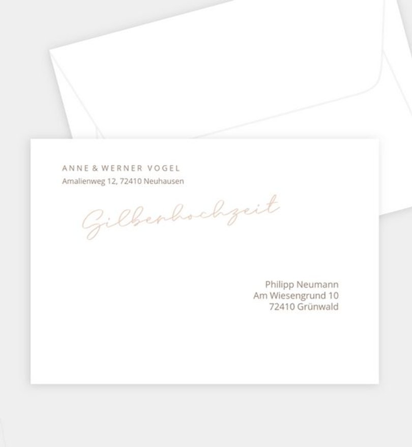 Briefumschlag Silberhochzeit Elegant Anniversary