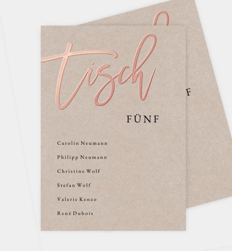 Gruppentischkarte Geburtstag Rosegold-Crafty