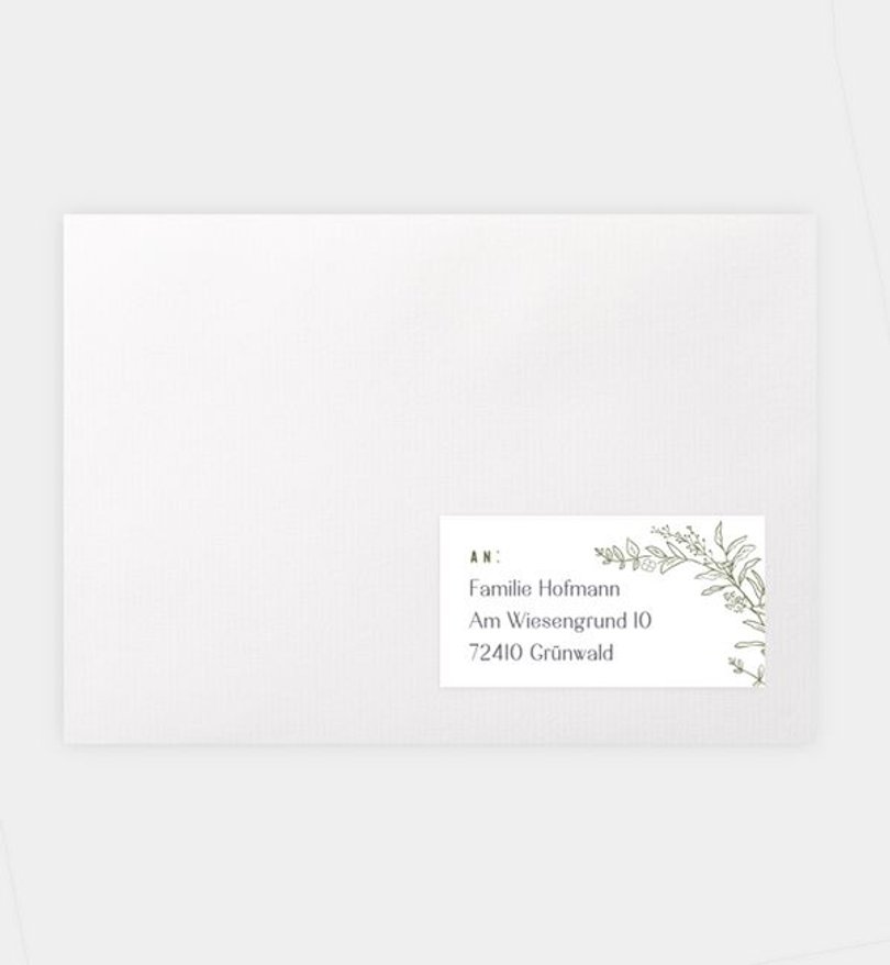 Empfängeraufkleber Hochzeit Fioritura