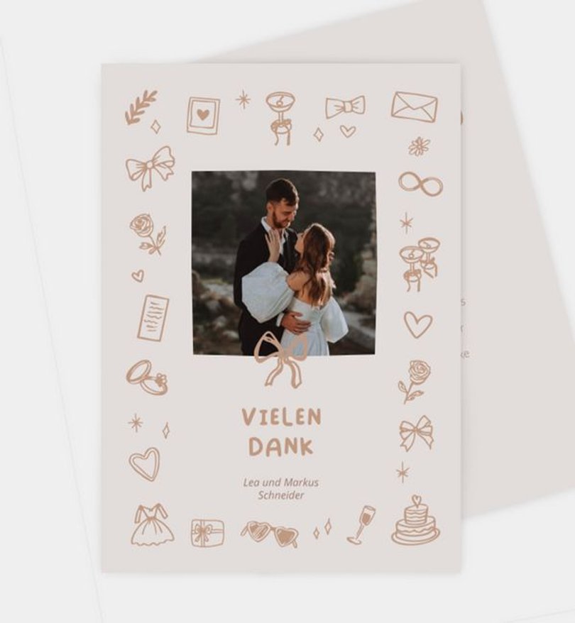 Dankeskarte Hochzeit Whimsical