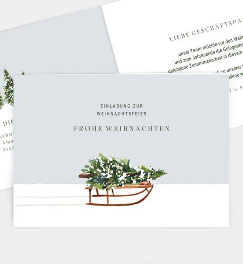 Weihnachtsfeier Weihnachtsfeier Schlitten