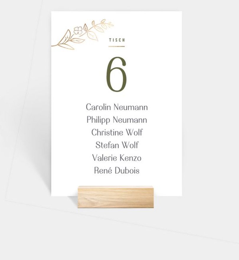 Gruppentischkarte Hochzeit Fioritura