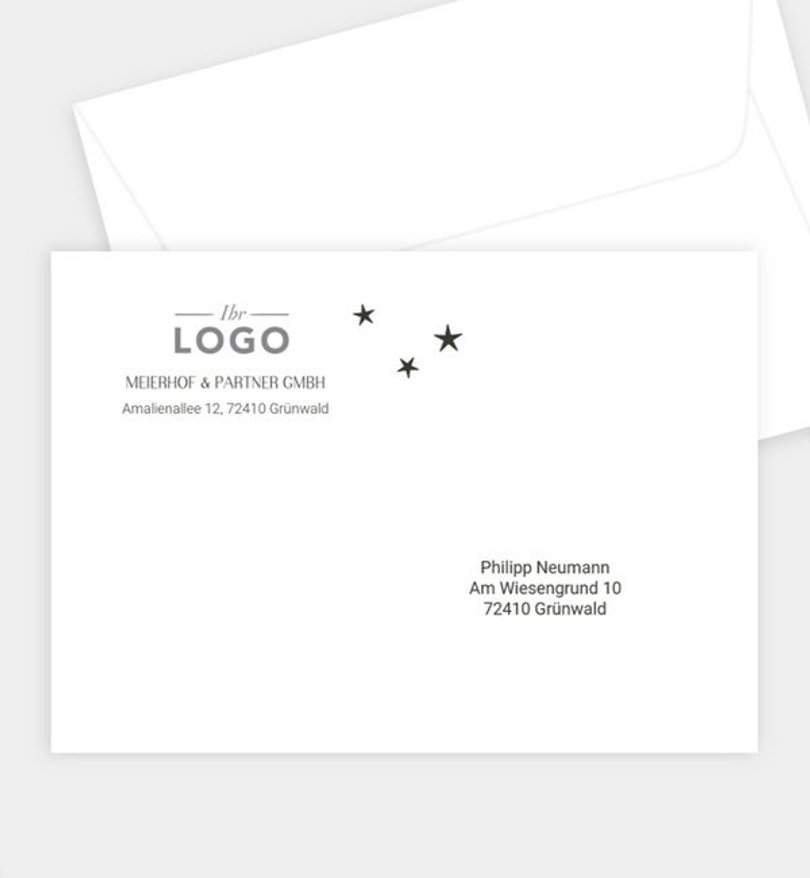 Briefumschlag Weihnachten Papercut-Optik