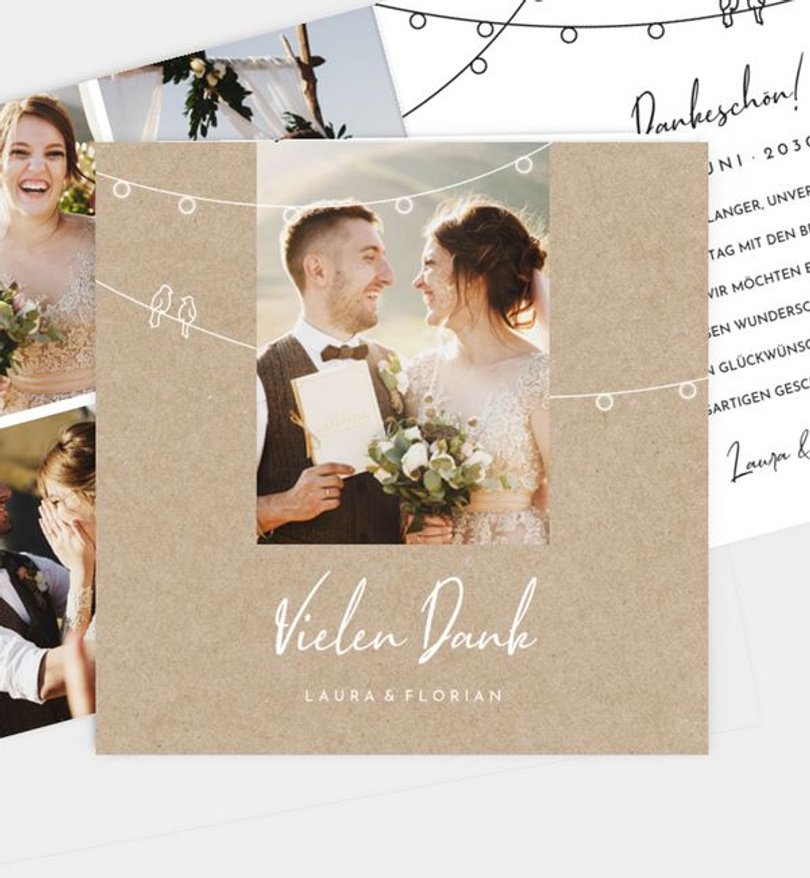 Dankeskarte Hochzeit Gartenzauber