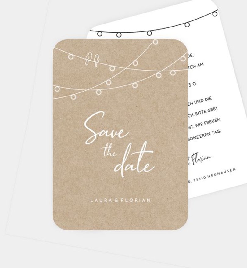 Save-The-Date Karte Hochzeit Gartenzauber