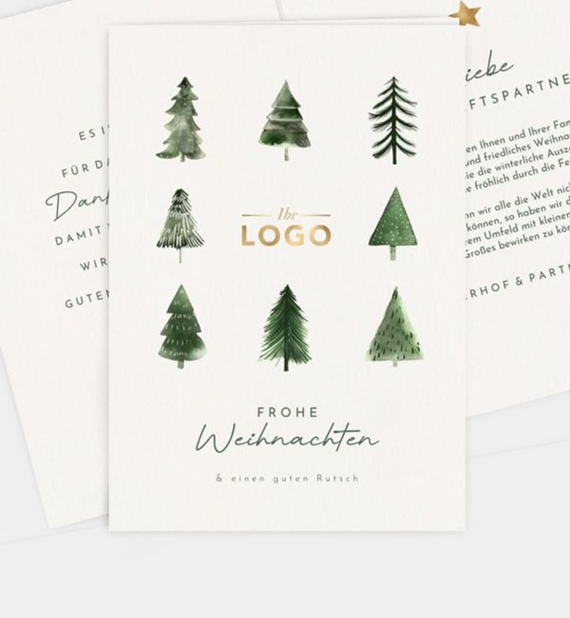 Weihnachtskarte Weihnachten/Geschäftlich Warm Wintertrees