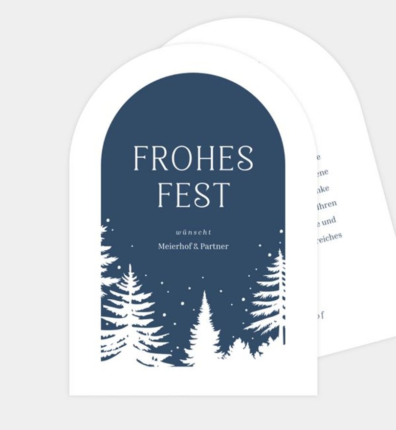 Weihnachtskarte Weihnachten geschäftlich Winterwaldbogen