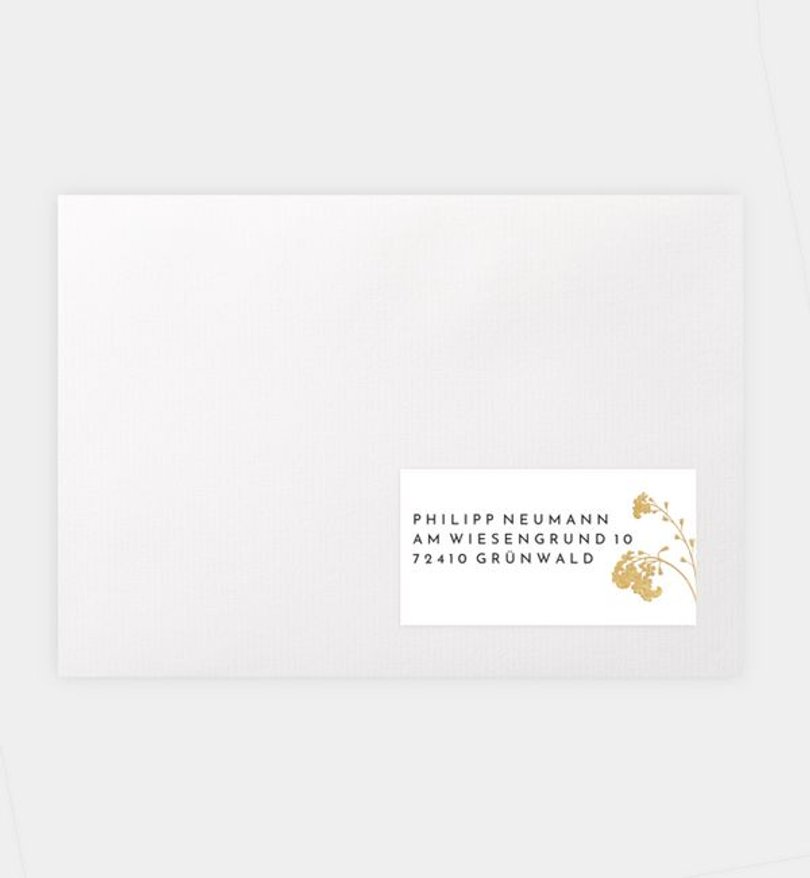 Empfängeraufkleber Hochzeit Wiesenblume
