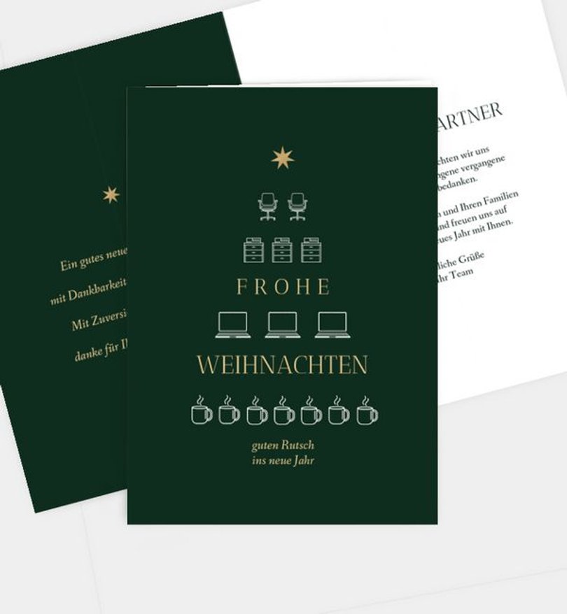 Weihnachtskarte Weihnachten geschäftlich Bürotanne
