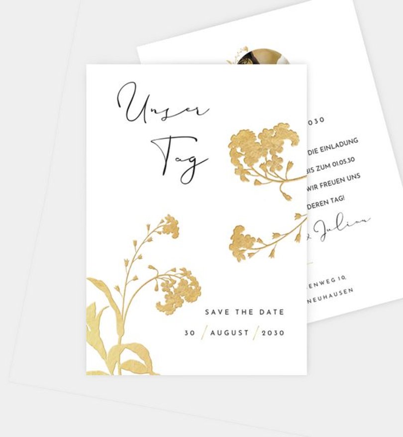 Save-The-Date Karte Hochzeit Wiesenblume