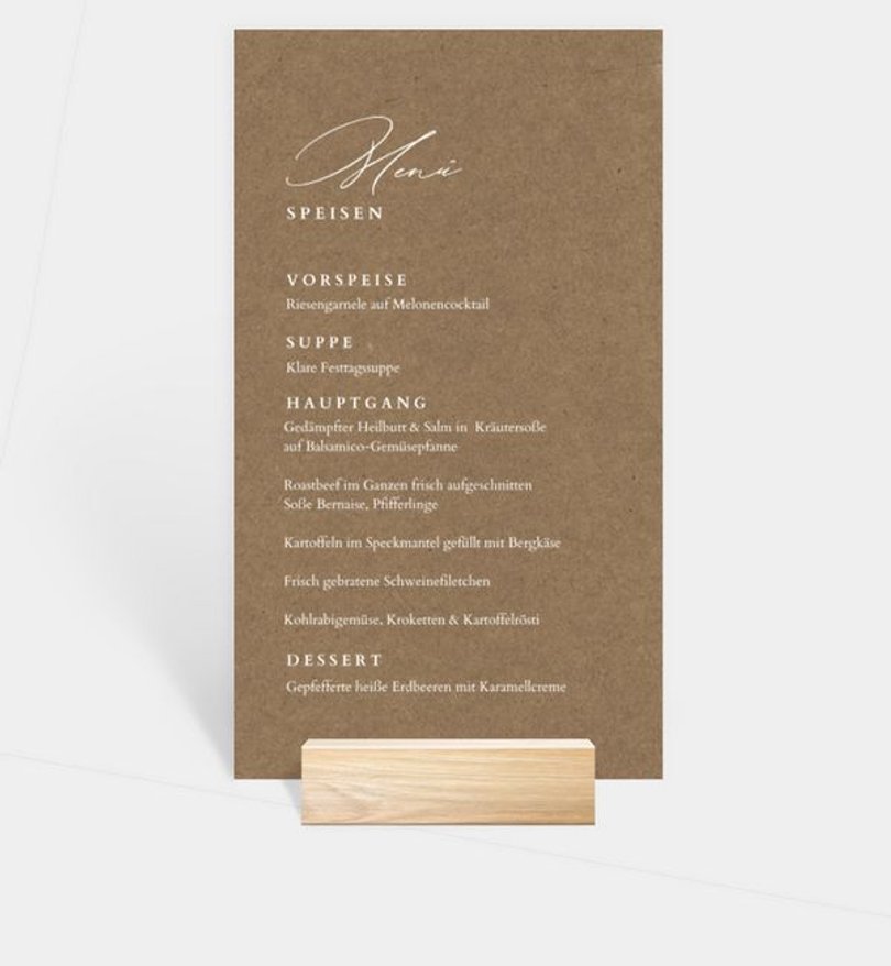 Menükarte Weihnachten Vintage Christmas