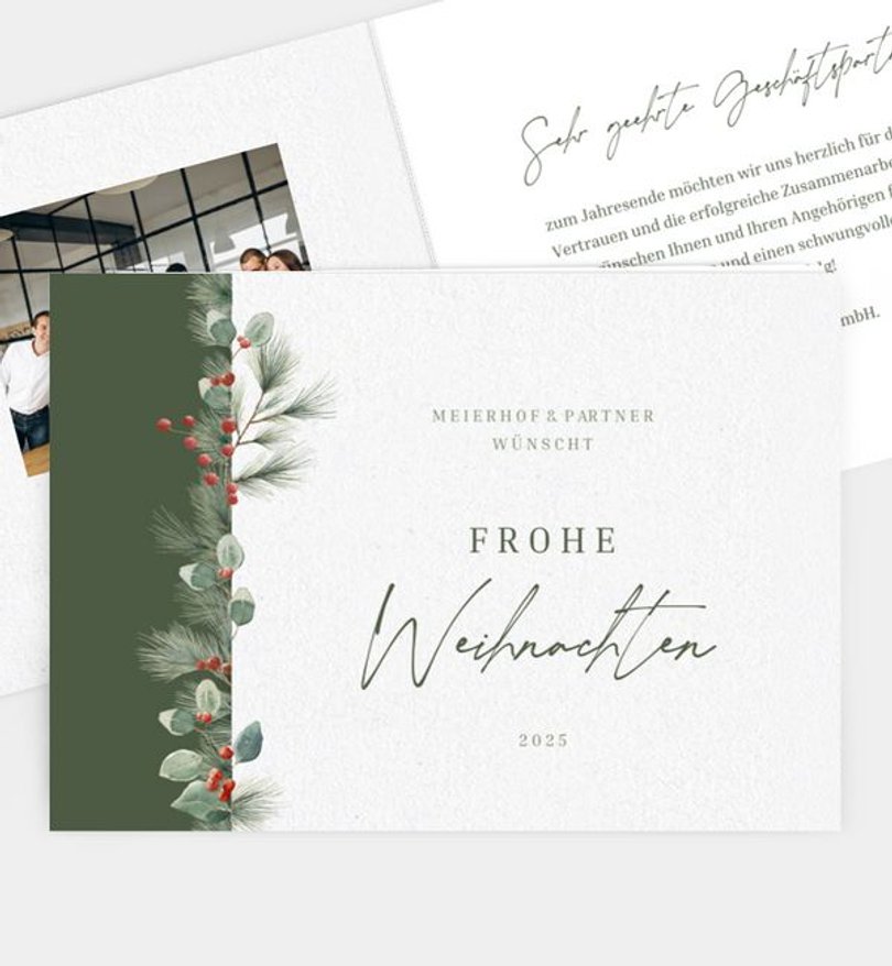 Weihnachtskarte Weihnachten geschäftlich Cinerea