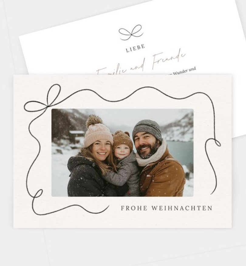 Weihnachtskarte Weihnachten/Privat Edle Schleife