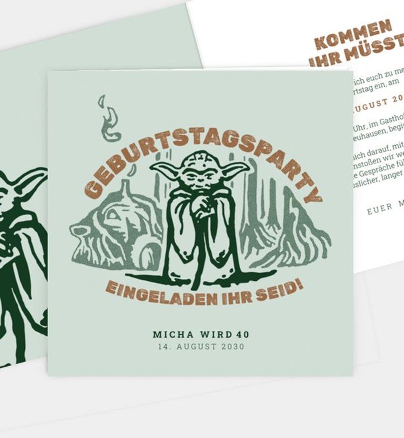 Einladungskarte Geburtstag Star Wars · Party du feiern sollst