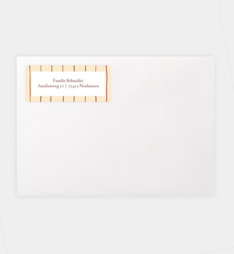 Absenderaufkleber Weihnachten Striped Christmas