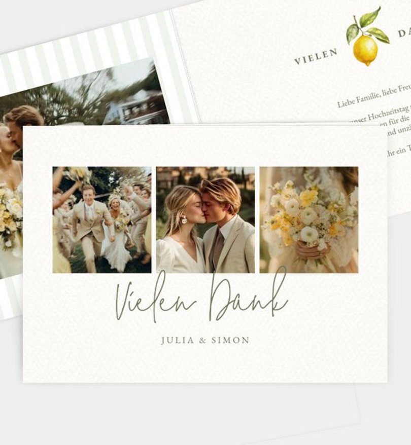 Dankeskarte Hochzeit Lemon Summer