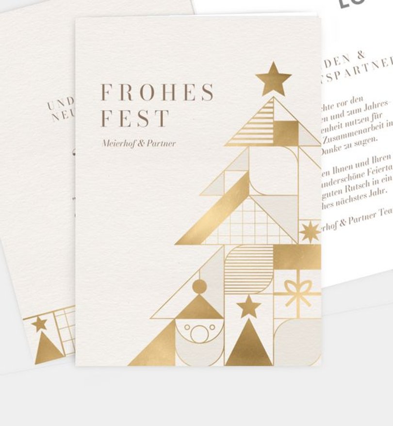 Weihnachtskarte Weihnachten geschäftlich Golden Geometry