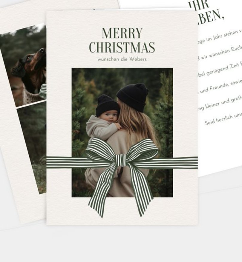 Weihnachtskarte Weihnachten/Privat Holiday Ribbon