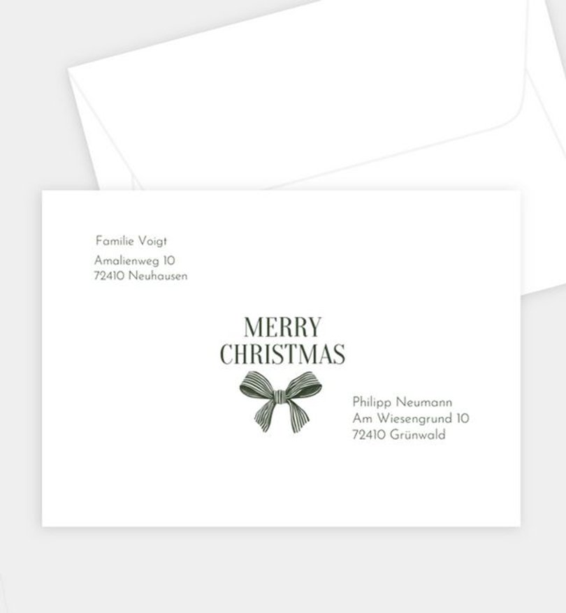 Briefumschlag Weihnachten Holiday Ribbon