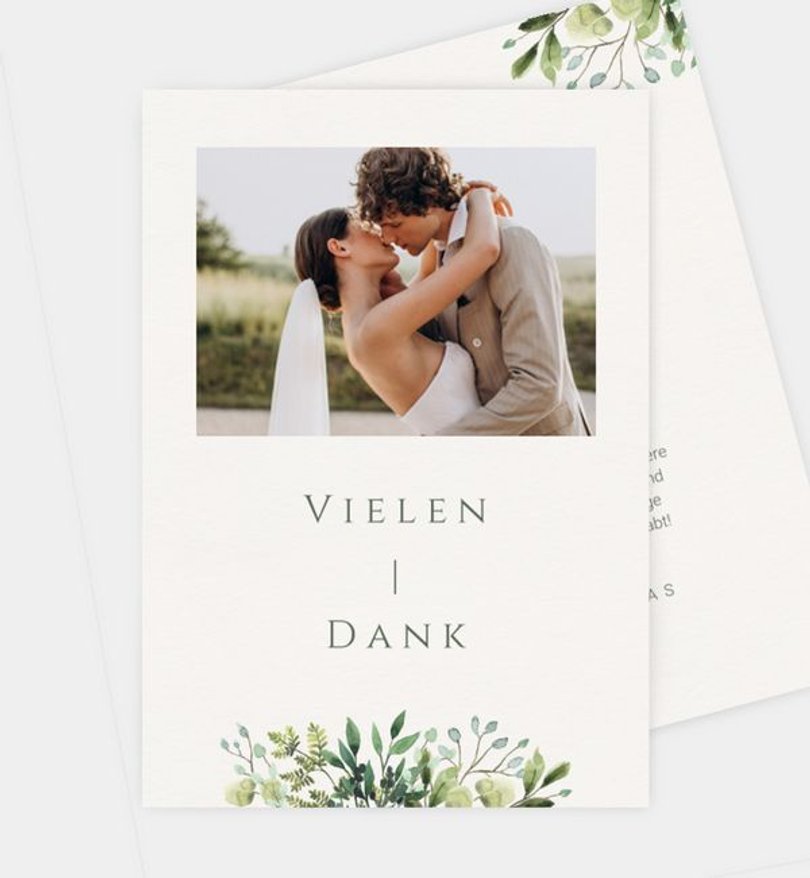 Dankeskarte Hochzeit Elegant Bouquet