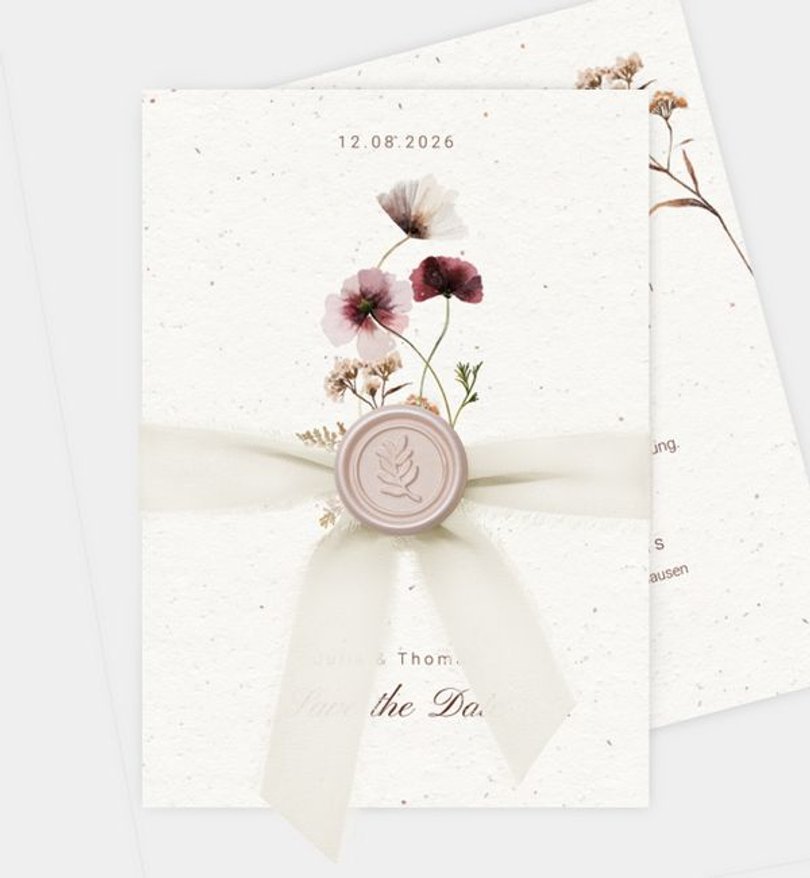 Save-The-Date Karte Hochzeit Delicate Flowers