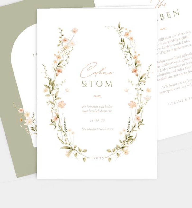 Einladungskarte Hochzeit Flower Whispers