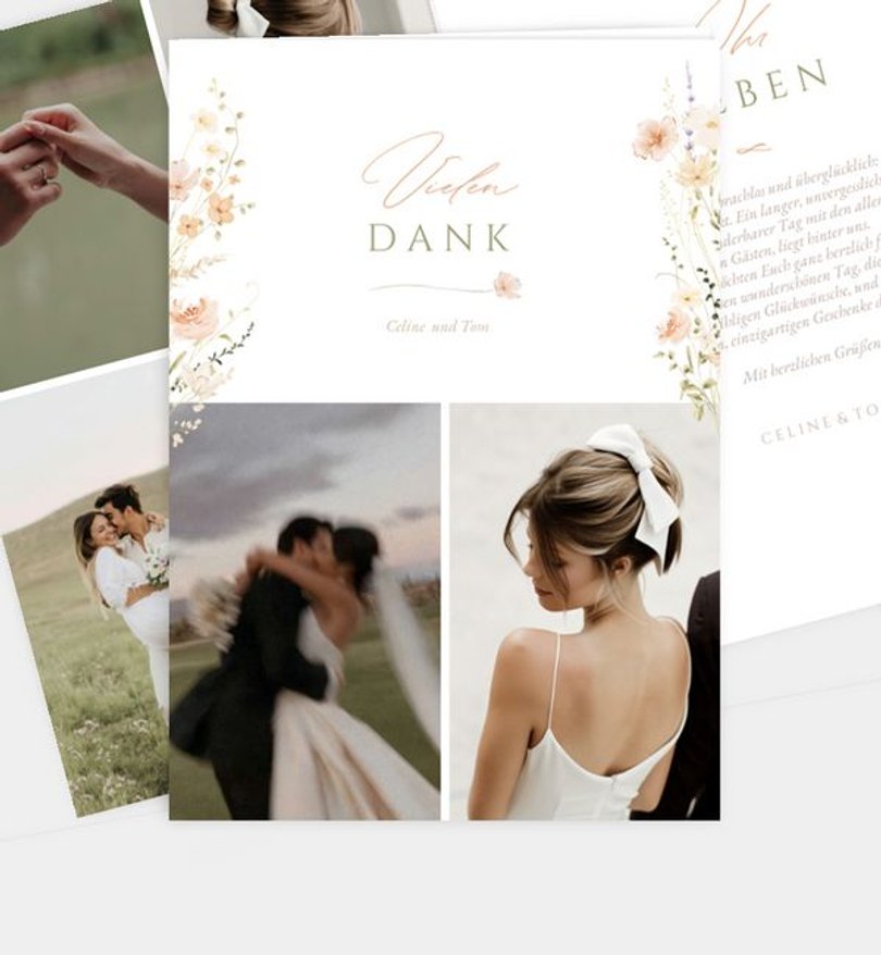 Dankeskarte Hochzeit Flower Whispers