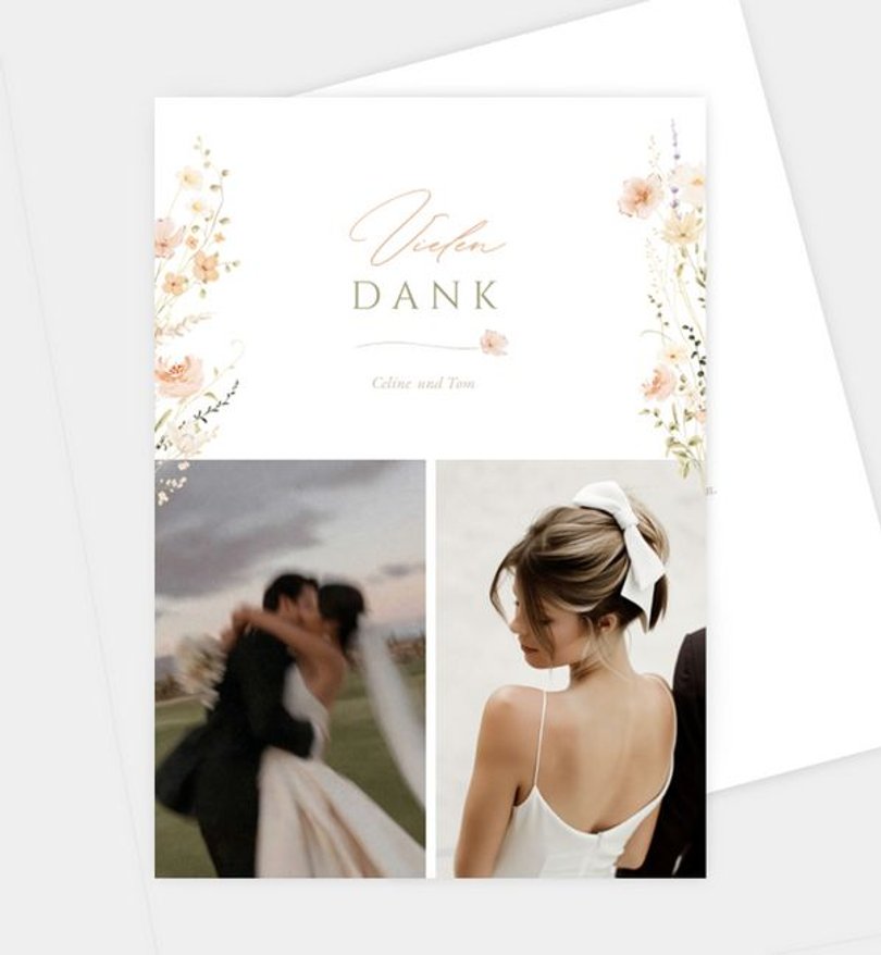 Dankeskarte Hochzeit Flower Whispers